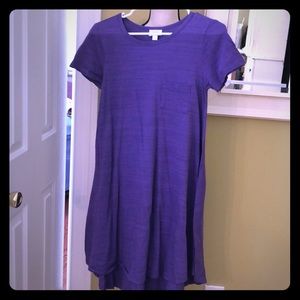 Lularoe Purple and Black Carly T-shirt Dress XXS